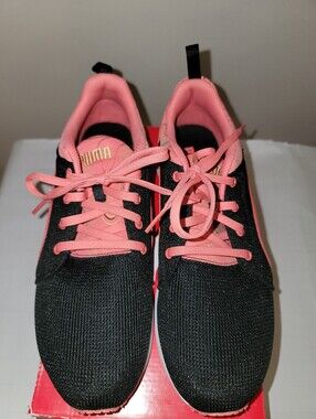 Puma Black and Pink Knit Casual Trainers